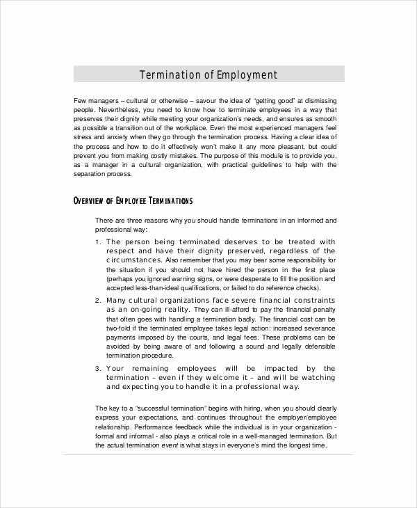 Sample Employee Termination Letter 5 Documents In Pdf Word