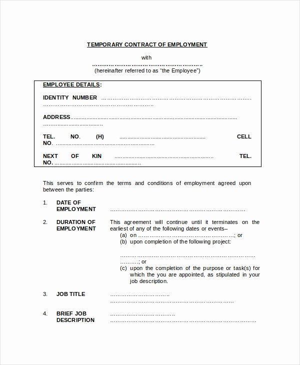 Sample Employment Contract forms 11 Free Documents In