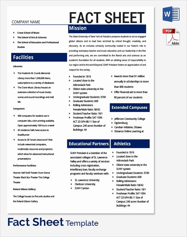 Sample Fact Sheet Template 21 Free Download Documents