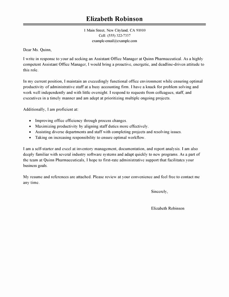 Sample Healthcare Administration Cover Letter