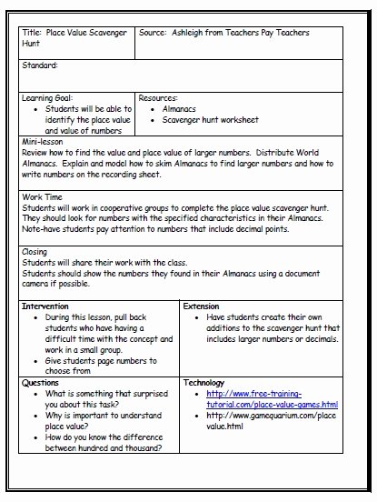 Sample Kindergarten Lesson Plan Template Templates Data