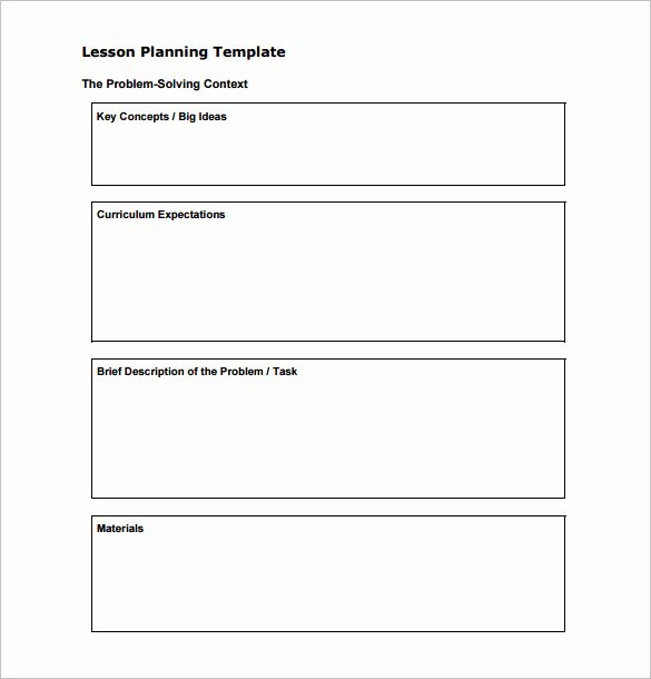 Sample Lesson Plan Template for Elementary Templates Data