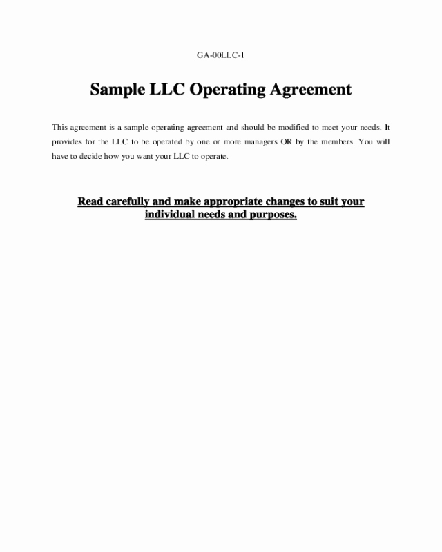 sample llc operating agreement