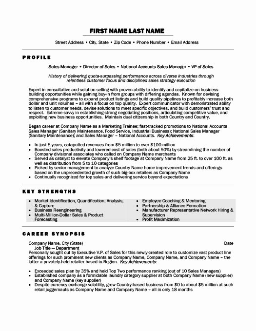 Sample Manager Resume Template