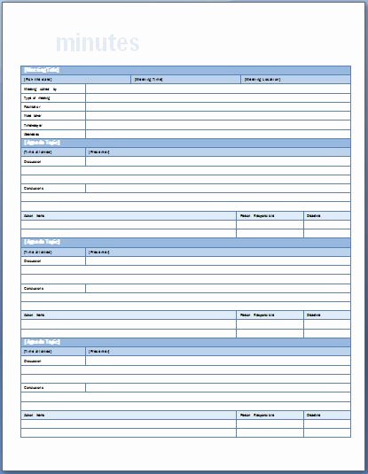 sample meeting minute templates