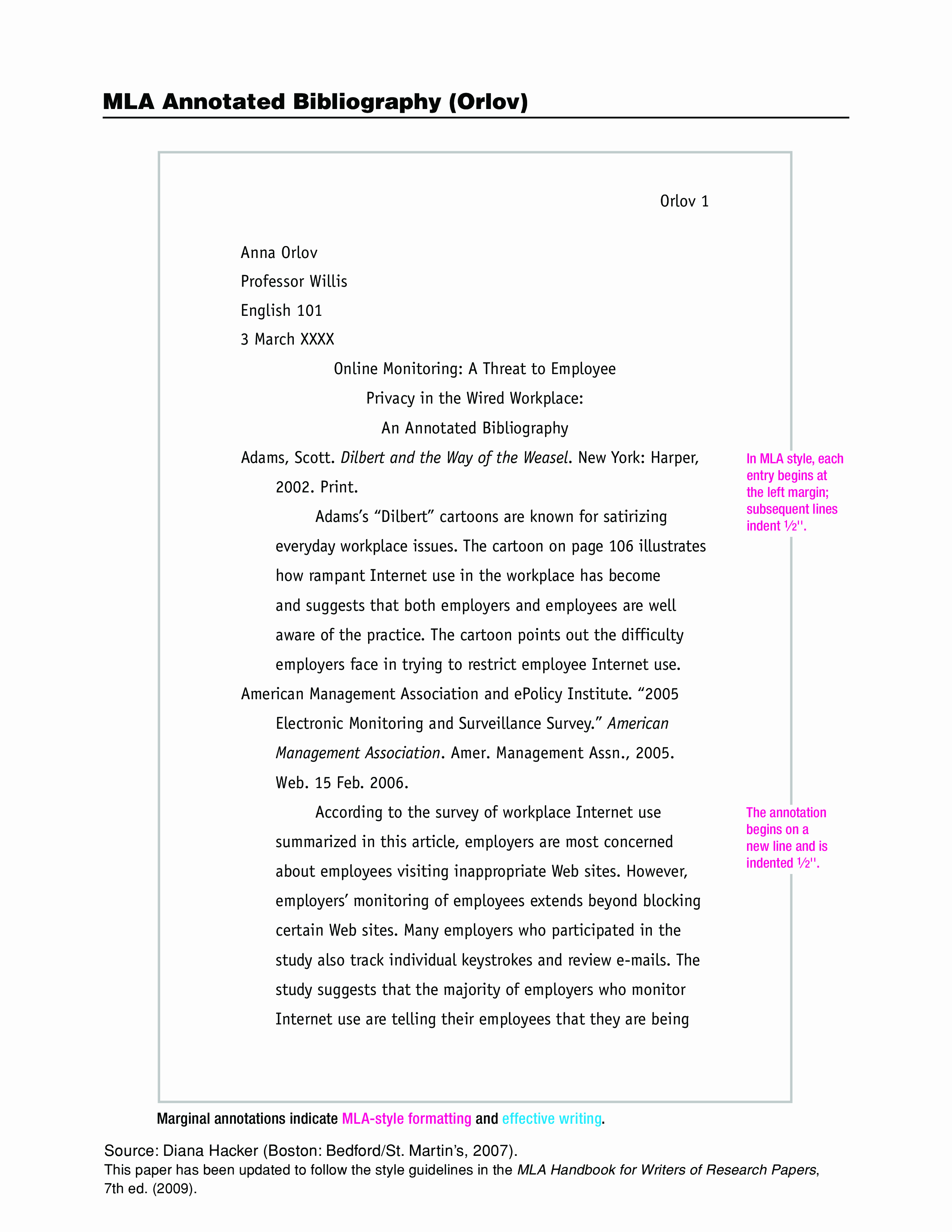 Sample Mla Style Annotated Bibliography How to Create A