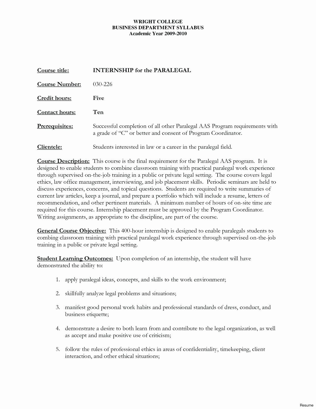 Sample Paralegal Resume with No Experience S – Quickplumber