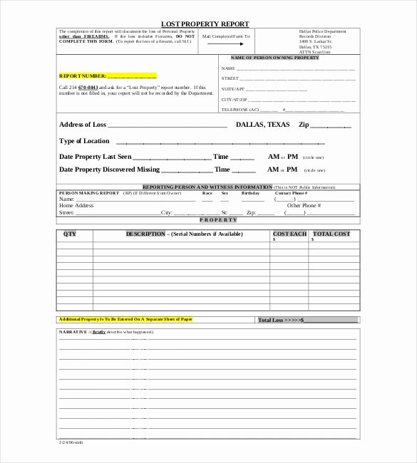 Sample Police Report Template – 13 Free Word Pdf