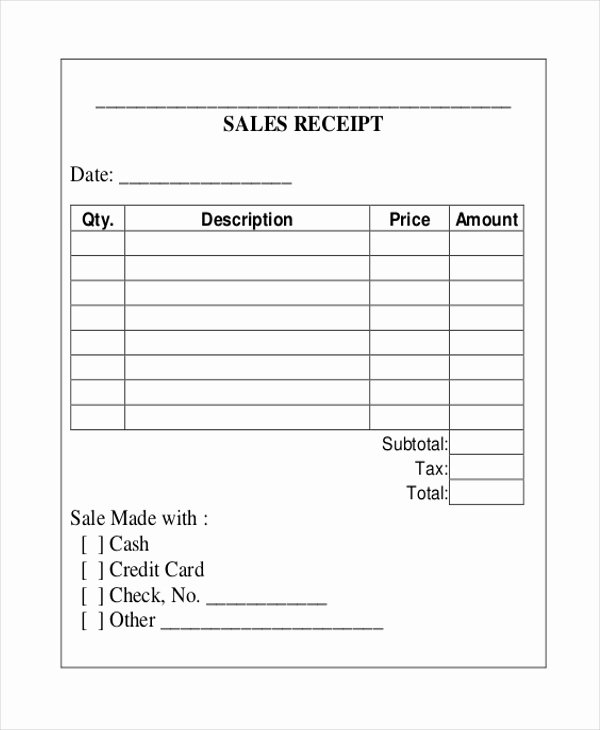 Sample Printable Receipt form 10 Free Documents In Pdf