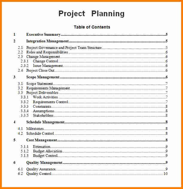 Sample Project Plan Template