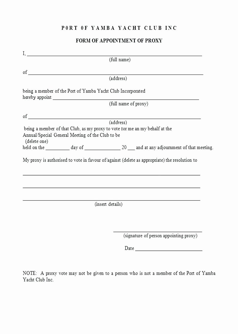 Hoa Proxy Vote form Template | Latter Example Template