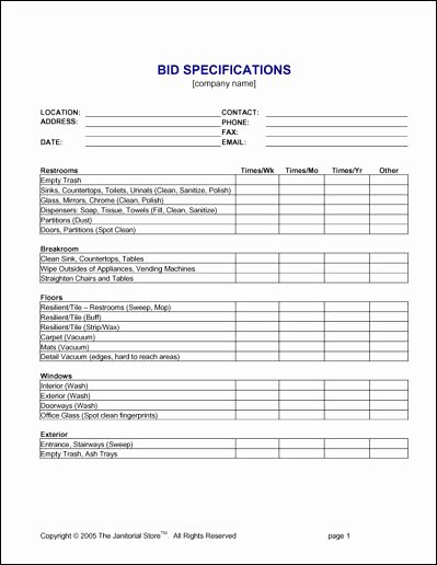 Sample Quote Sheets for Cleaning