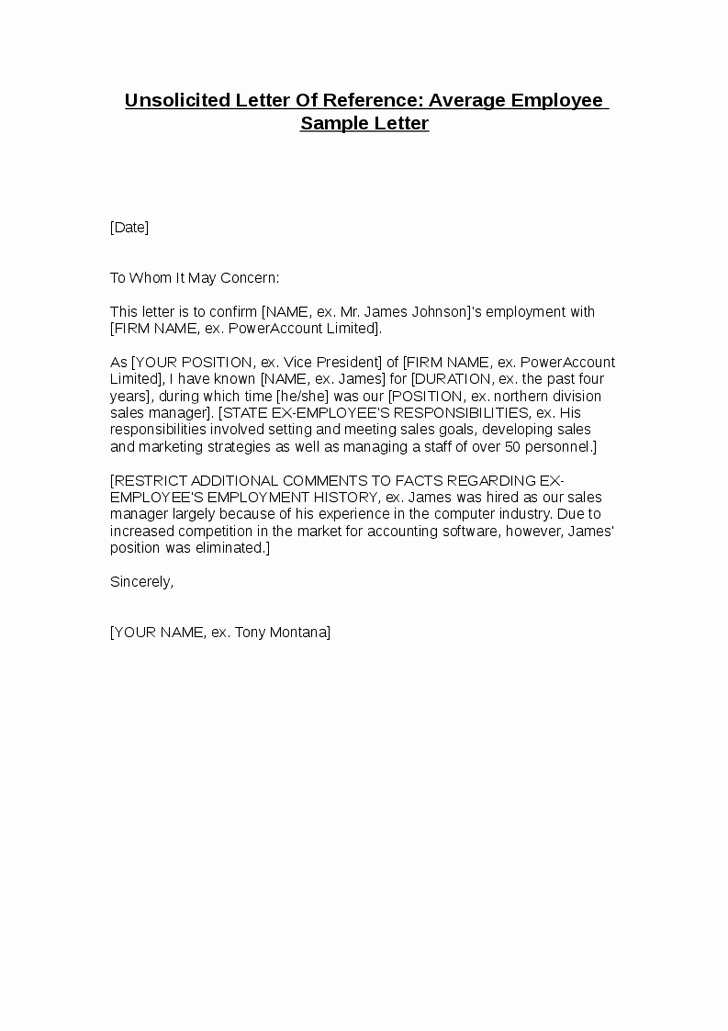 Sample Reference Letter for Employment