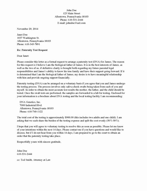 sample relocation letter child custody