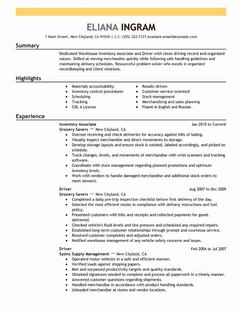 Sample Resume Certified forklift Operator – Perfect Resume