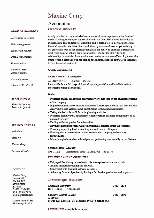 Sample Resume for Accountant Best Resume Gallery