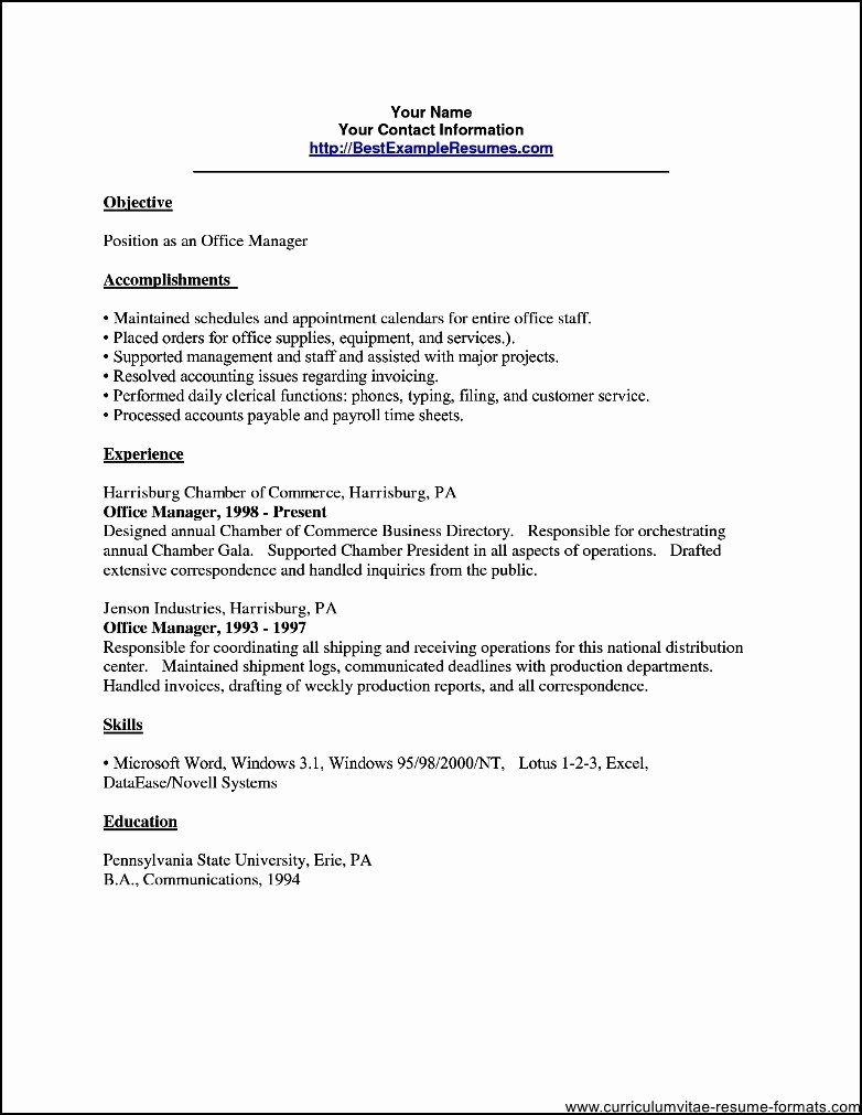 Sample Resume for Fice Manager Position Free Samples