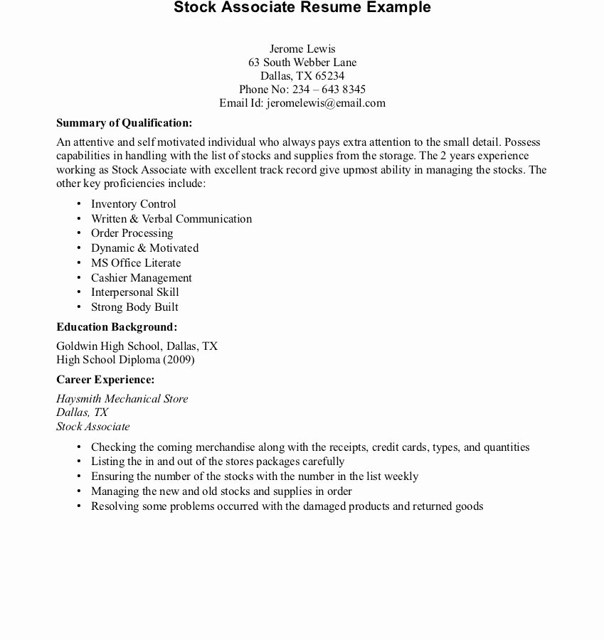 Sample Resume for High School Student First Job