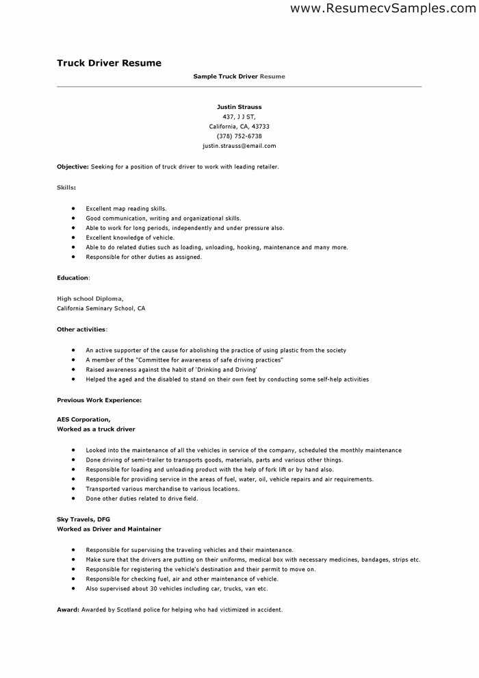 Sample Resume for Job Application Template Example Samples