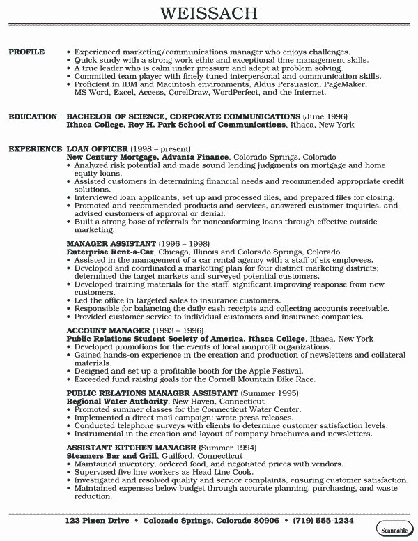 Sample Resume for Recent College Graduate