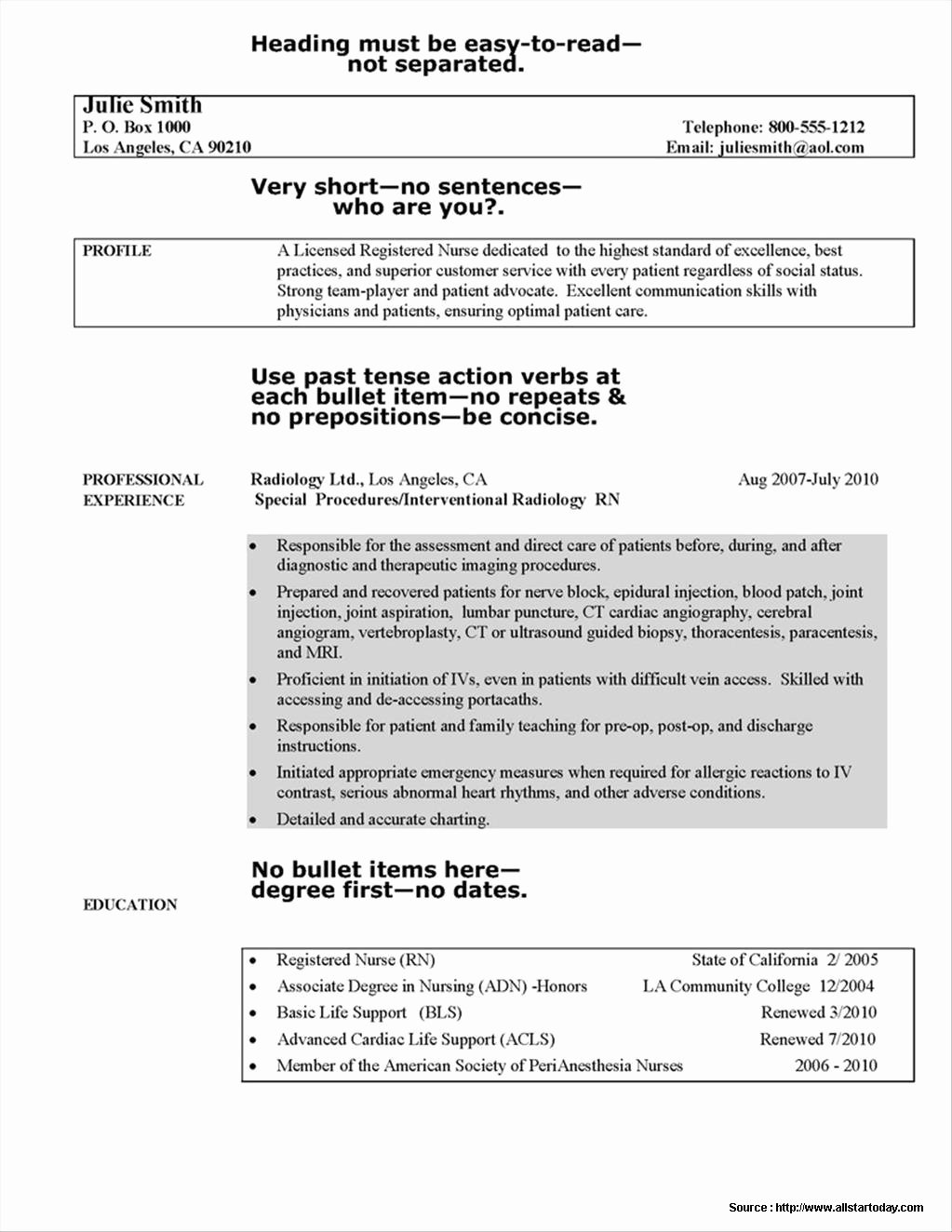 sample resume for registered nurse in canada