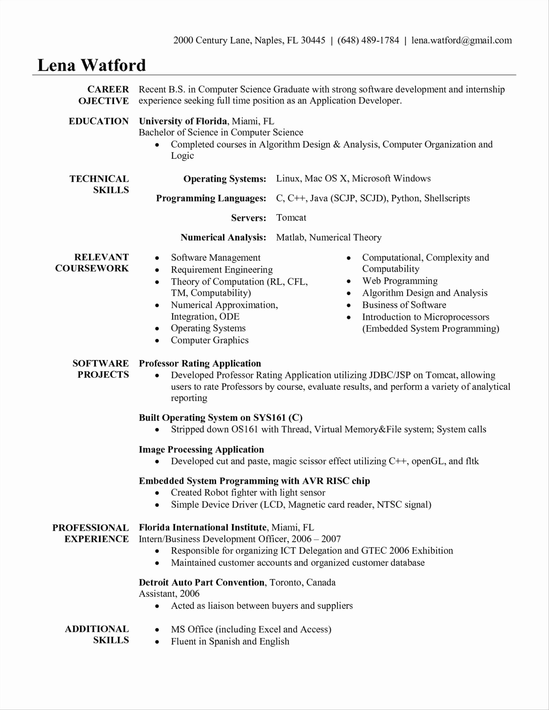 Sample Resume for software Engineer with 2 Years