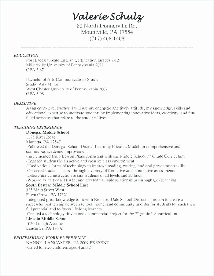 Sample Resume for Teacher assistant Resume Teaching