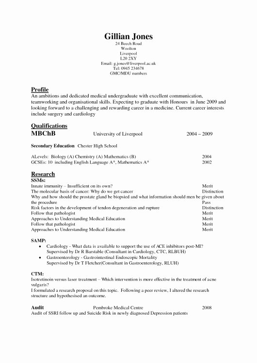 Sample Resume for University Application