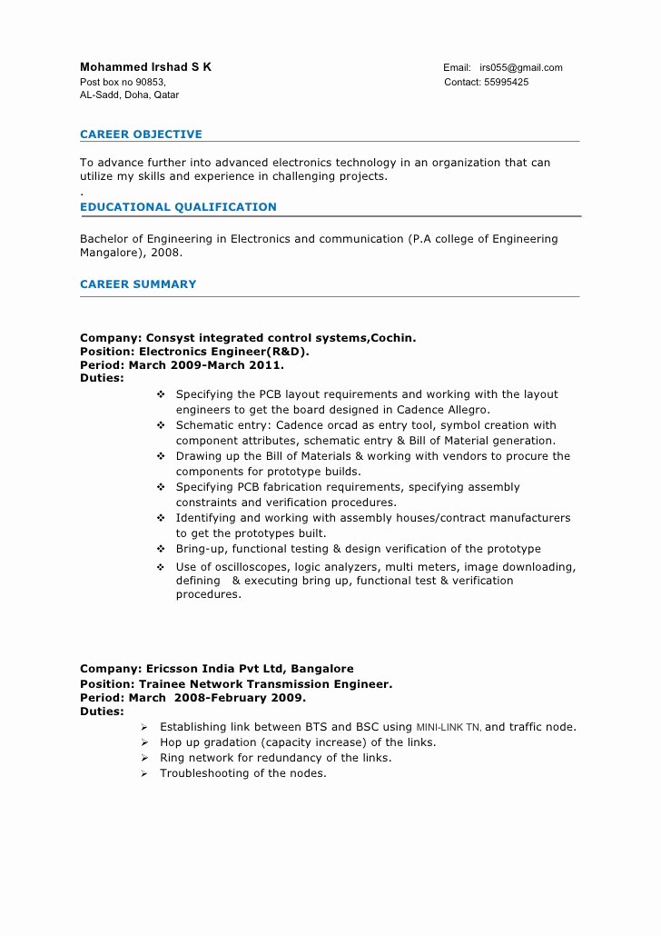 Sample Resume format for 2 Years Experience In Testing