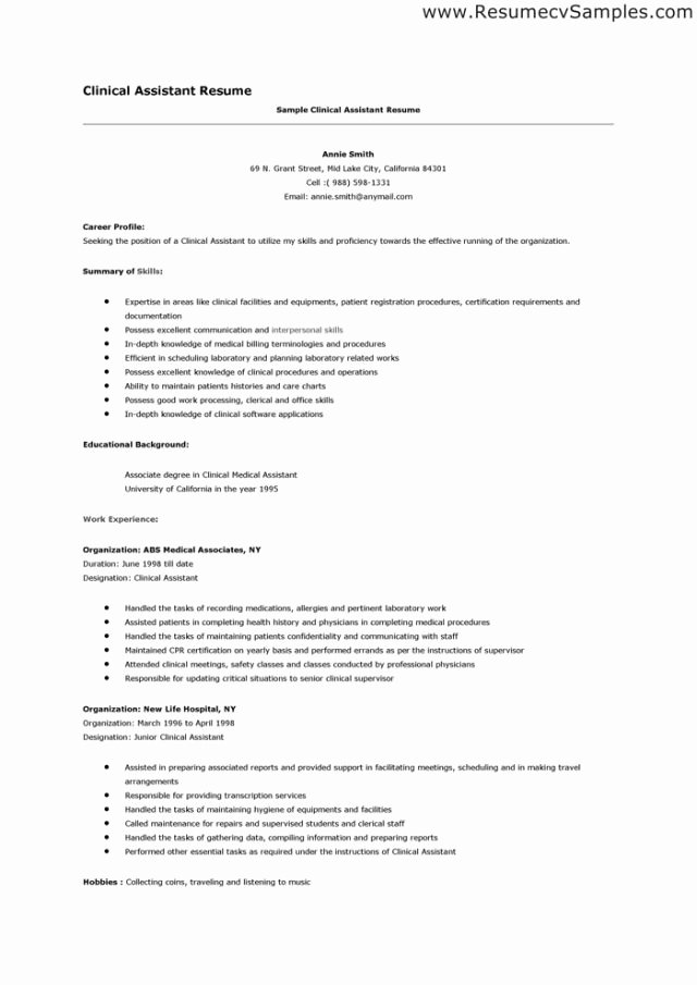 sample resume pediatric medical assistant