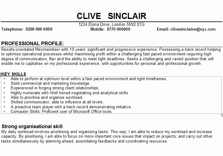 Sample Resume Profile Statement