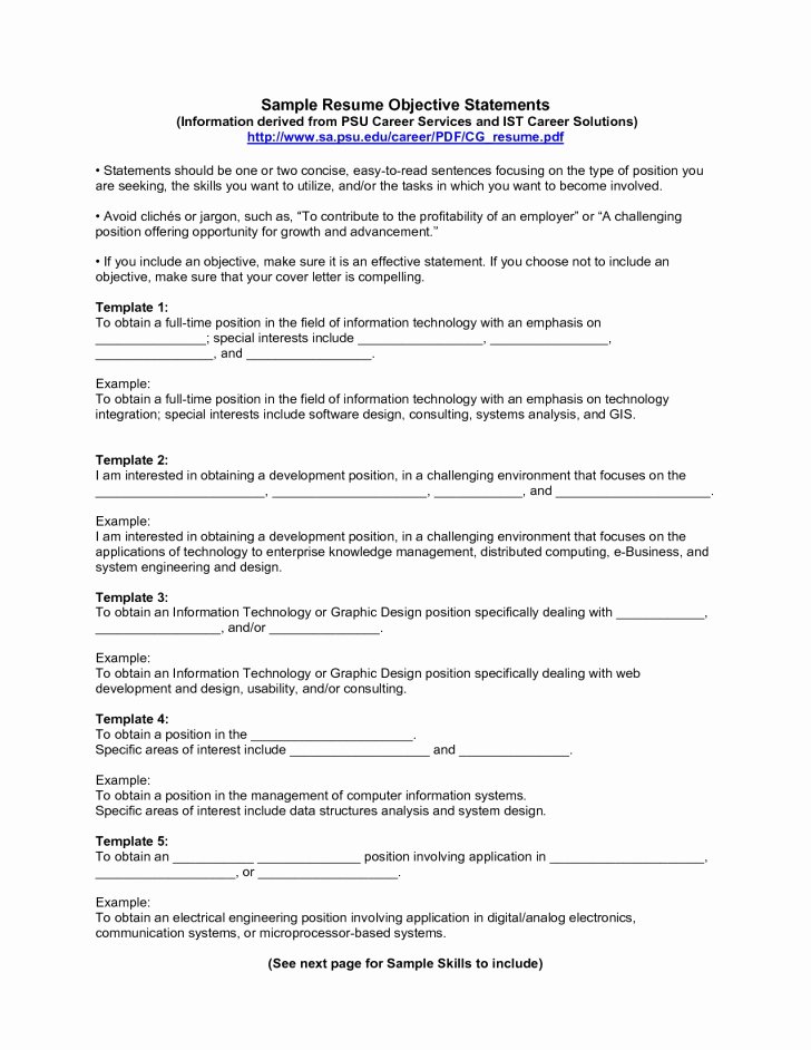 Sample Resume Profile Statements