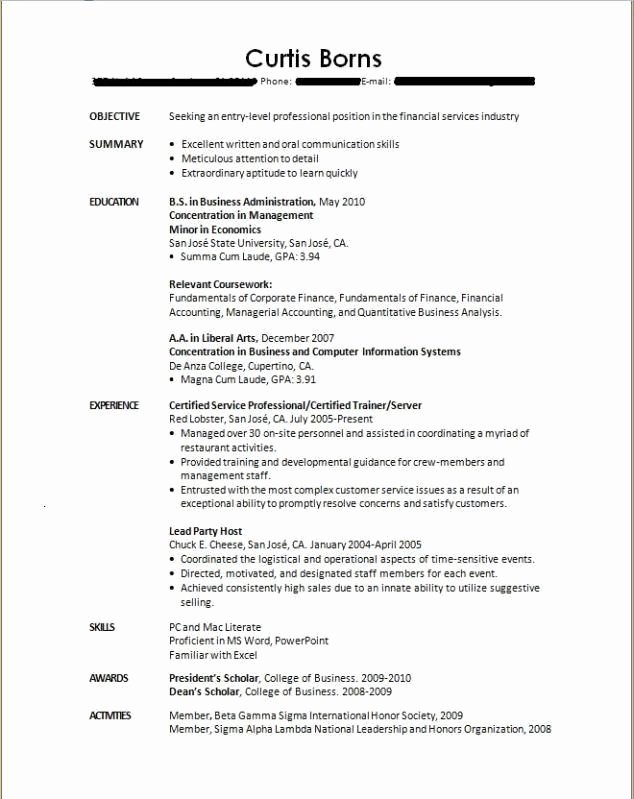 Sample Resume Recent College Graduate Best Resume Collection