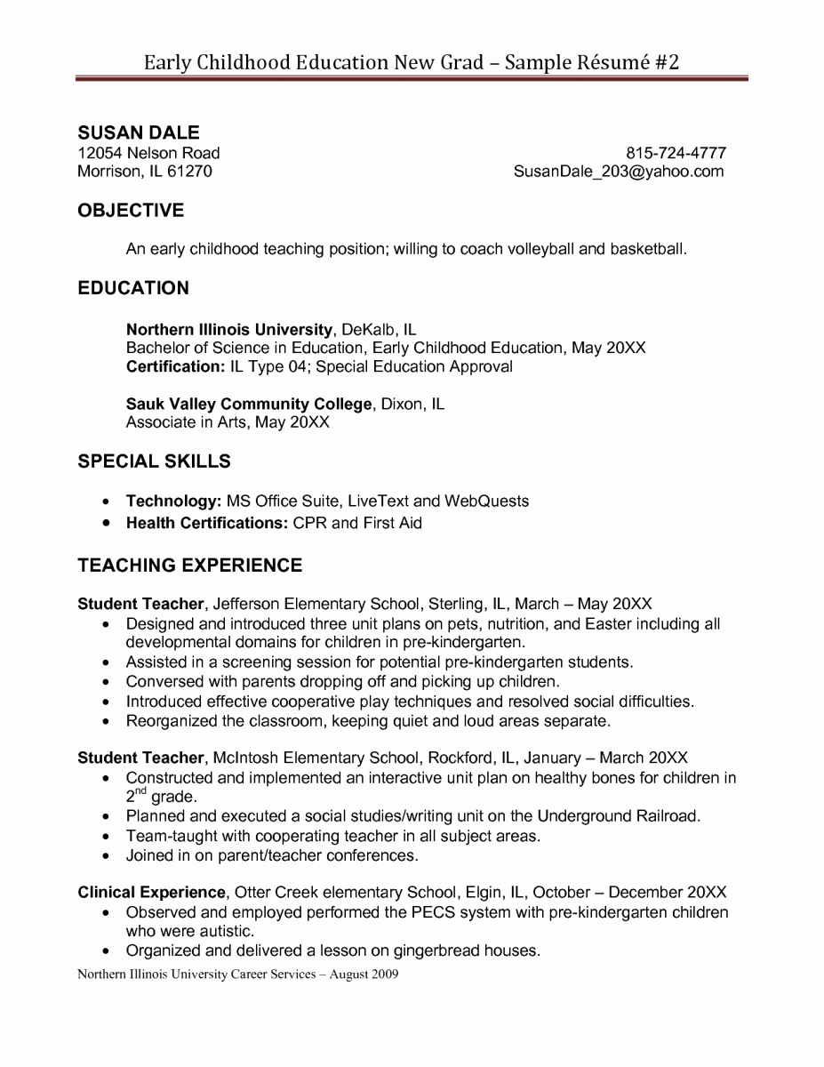 Sample Resumes for Early Childhood Teachers – Perfect