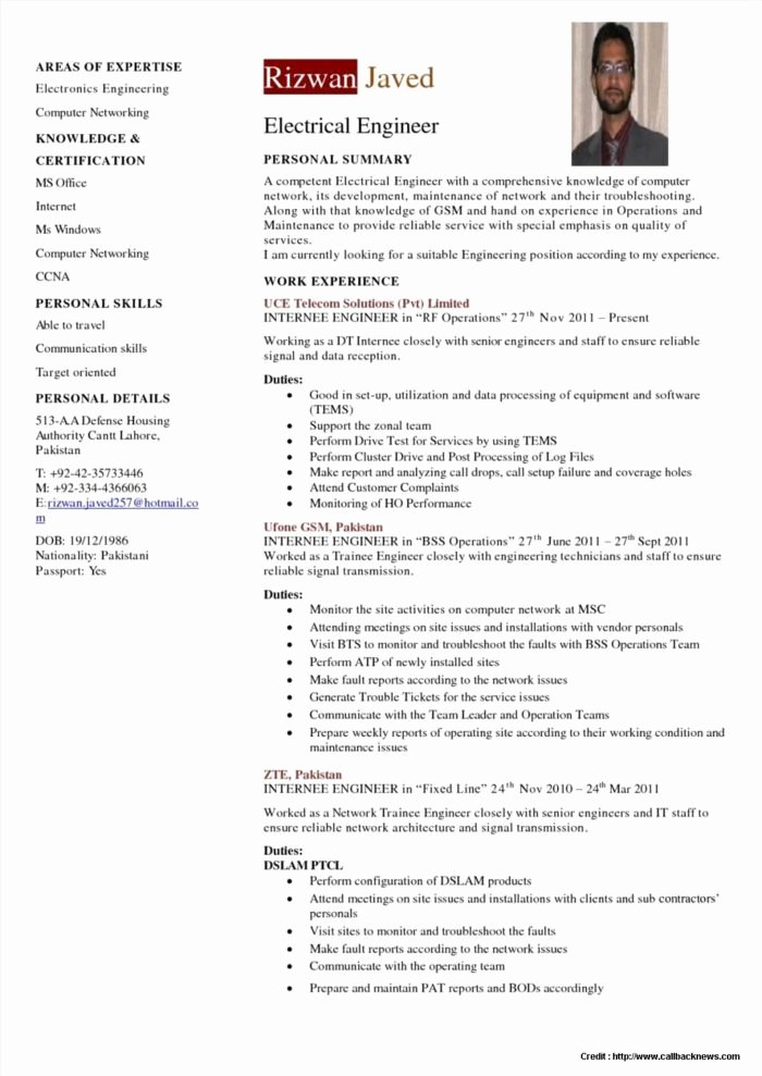 Sample Resumes for Electrical Maintenance Engineer