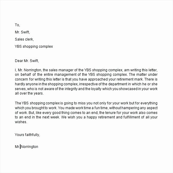 Sample Retirement Letter to Employer Uk
