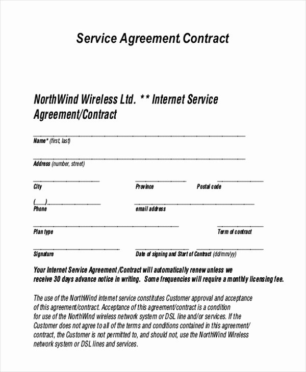 Sample Service Agreement form 9 Free Documents In Pdf