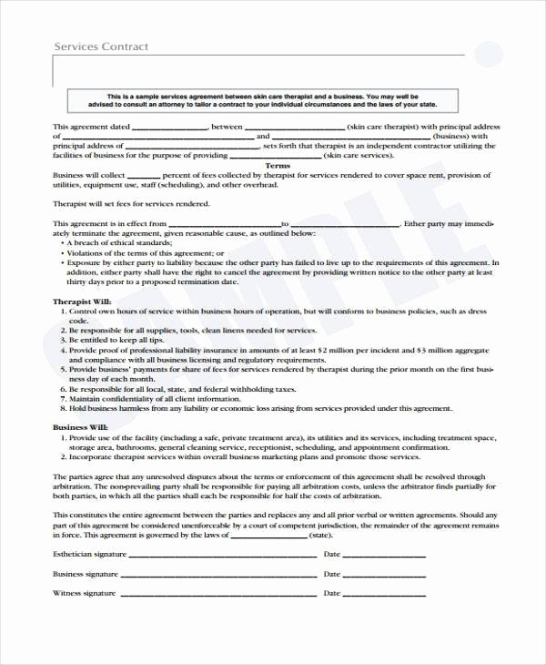 service contract agreement form