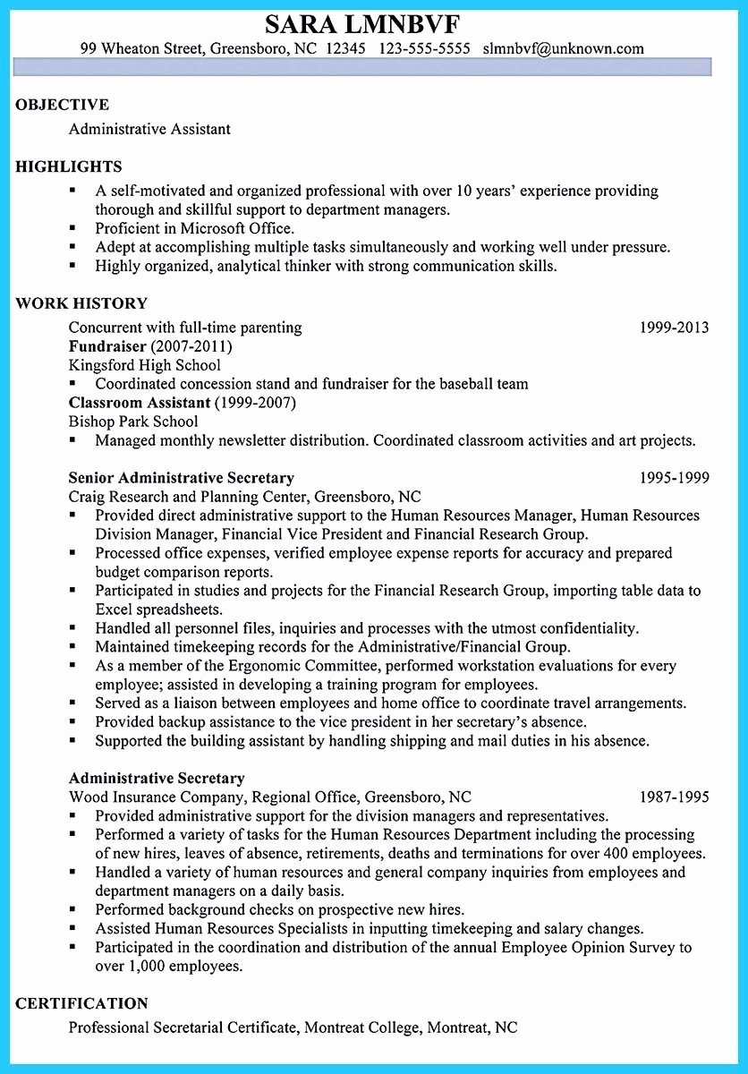 Sample to Make Administrative assistant Resume