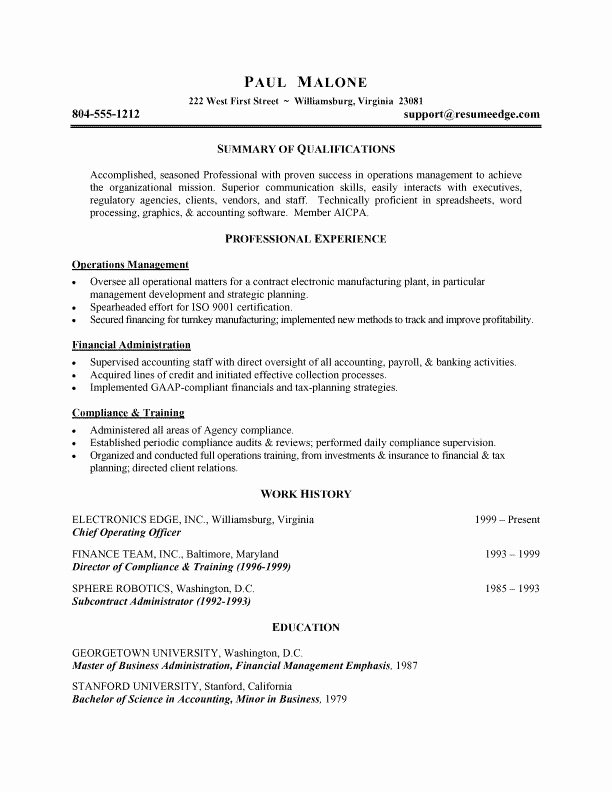 Samples Of Functional Resumes