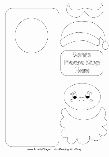 santa door hanger printable