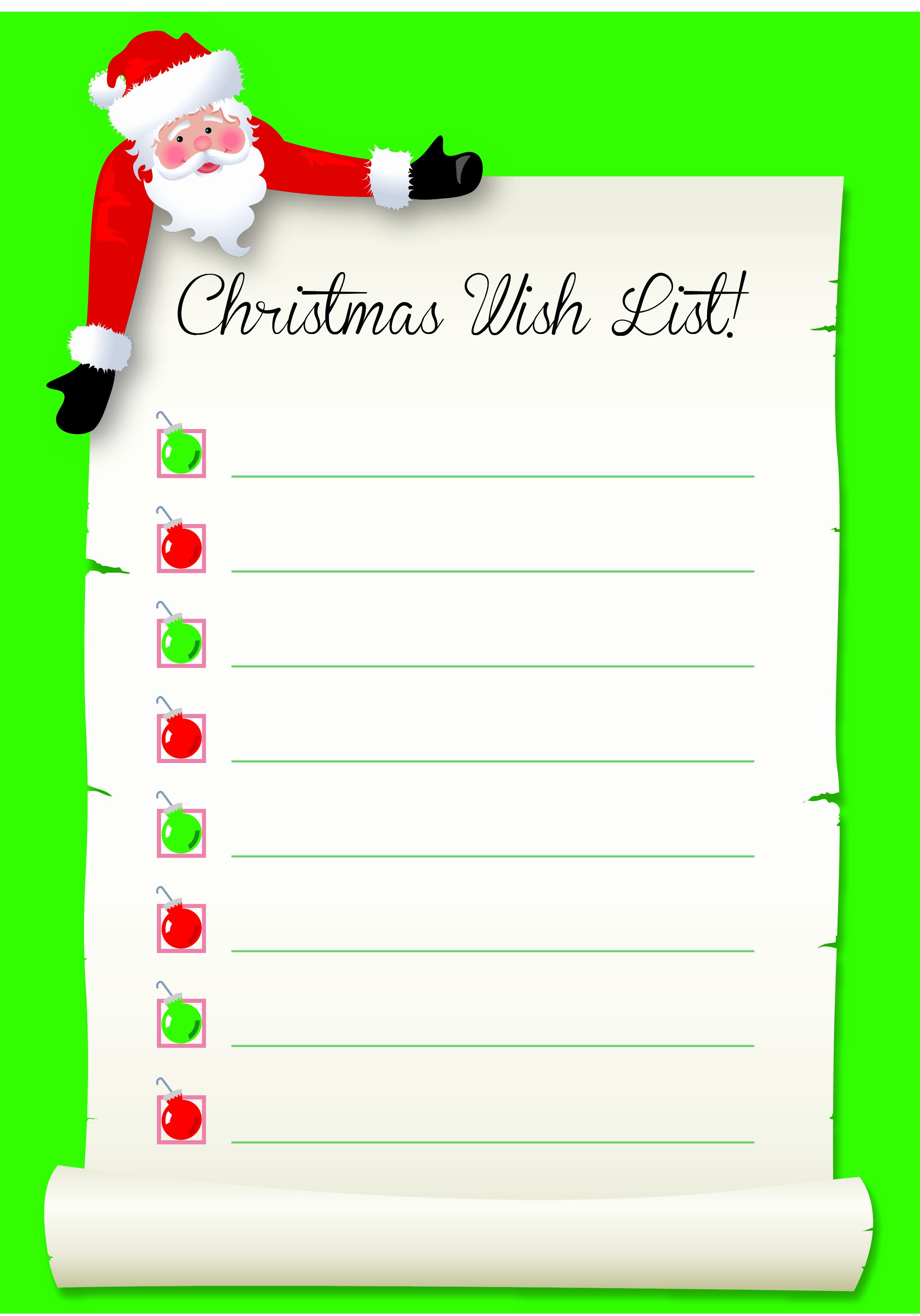 Santa S Wish List Free