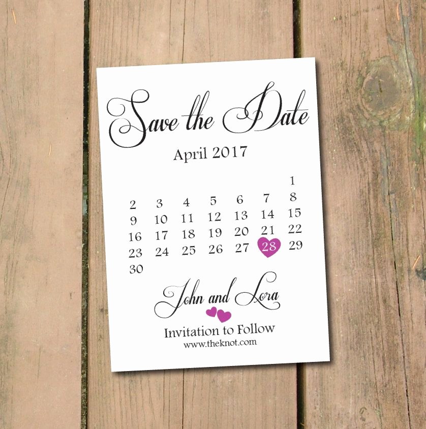 Save the Date Calendar Template Save the Date Postcard