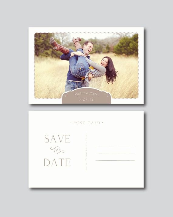 Save the Date Postcard Graphy Template Engagement