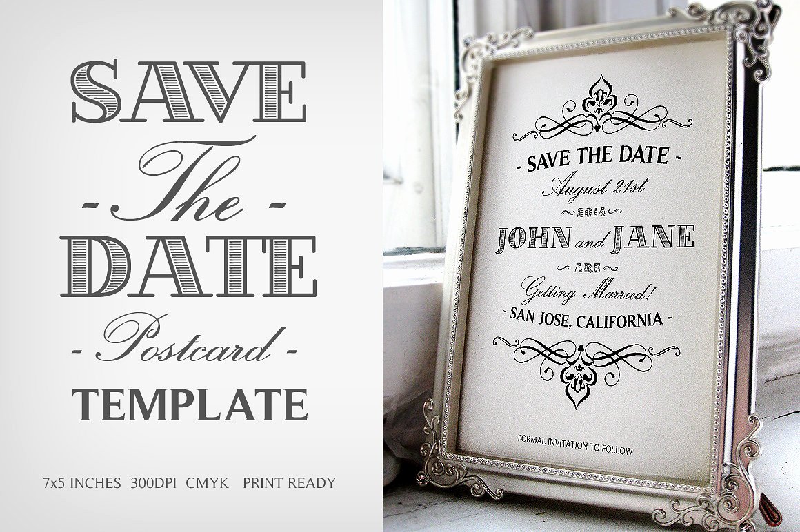 Save The Date Postcard Template V 1