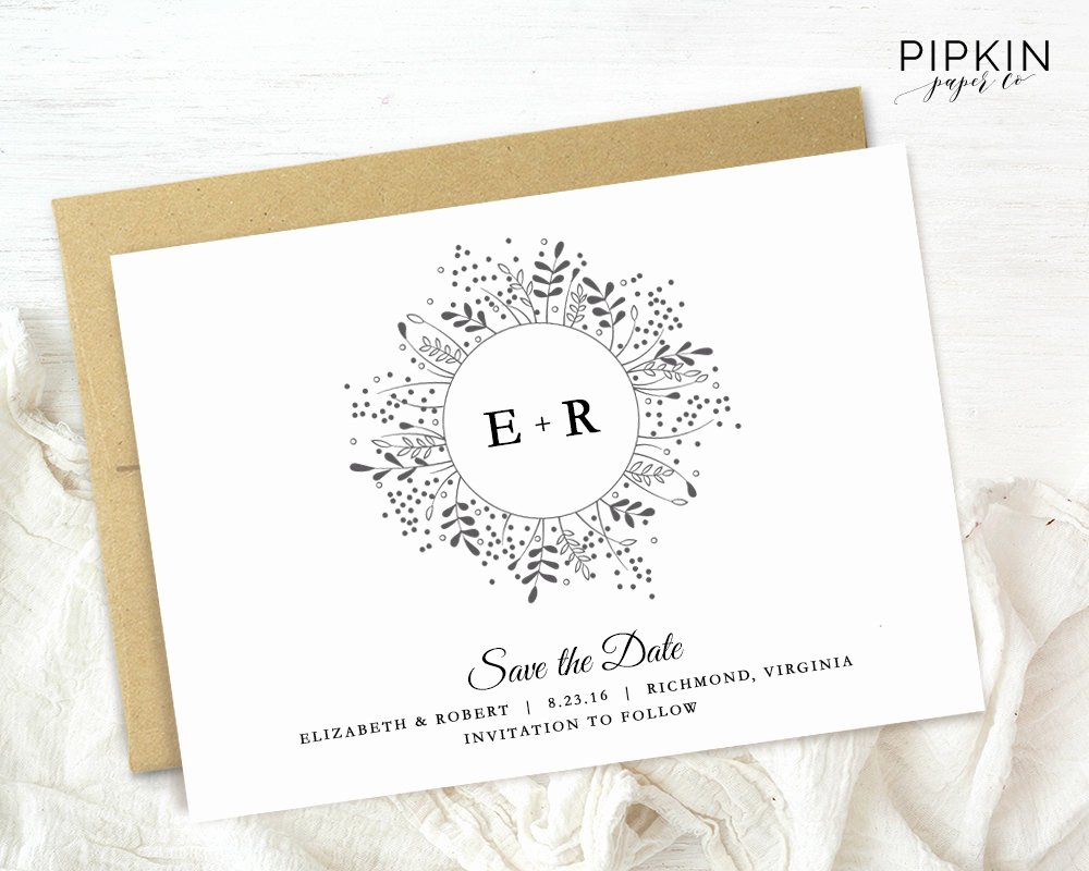 Save the Date Template Digital Download for Word Floral