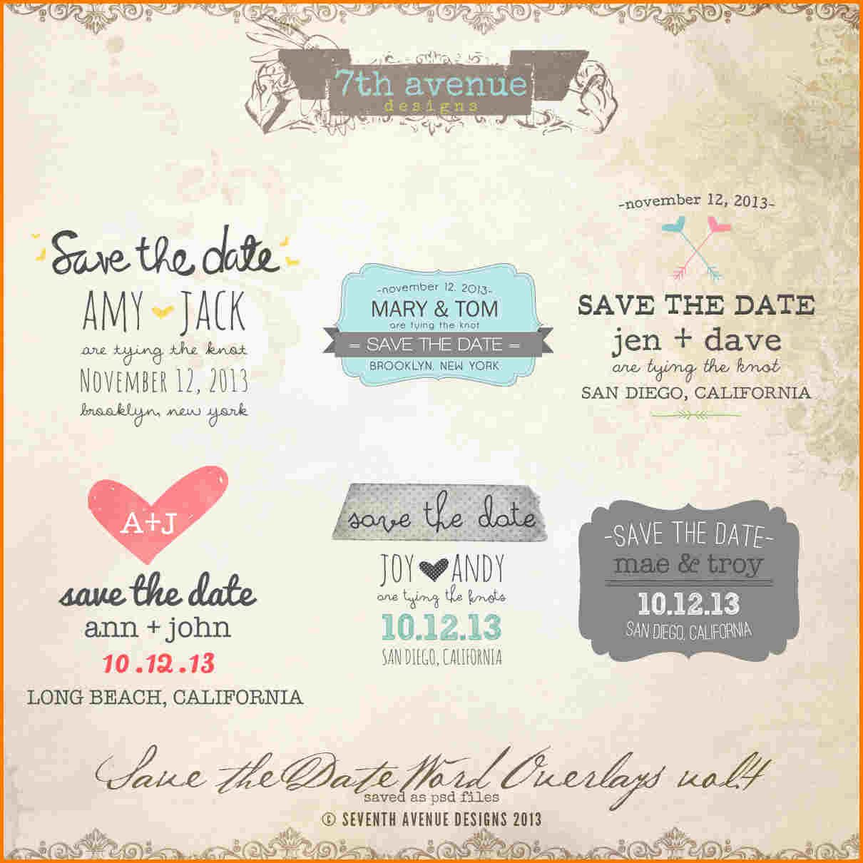 Save the Date Template Word