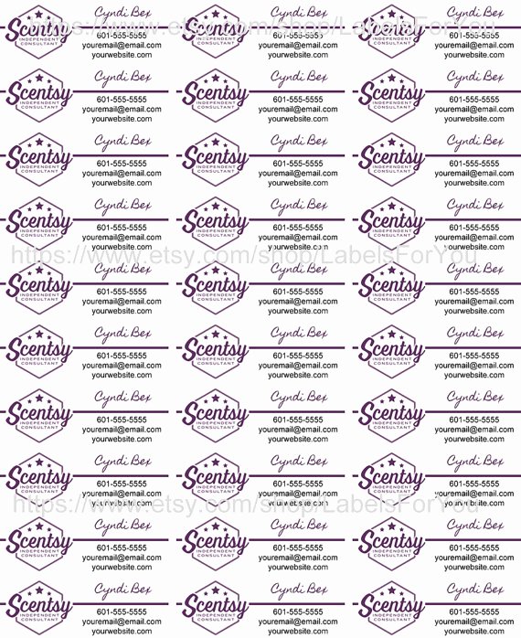 Scentsy Label Template 1500