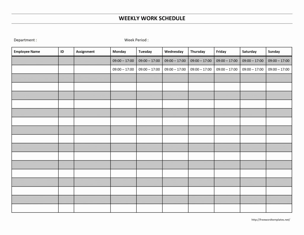 Schedule Template Free