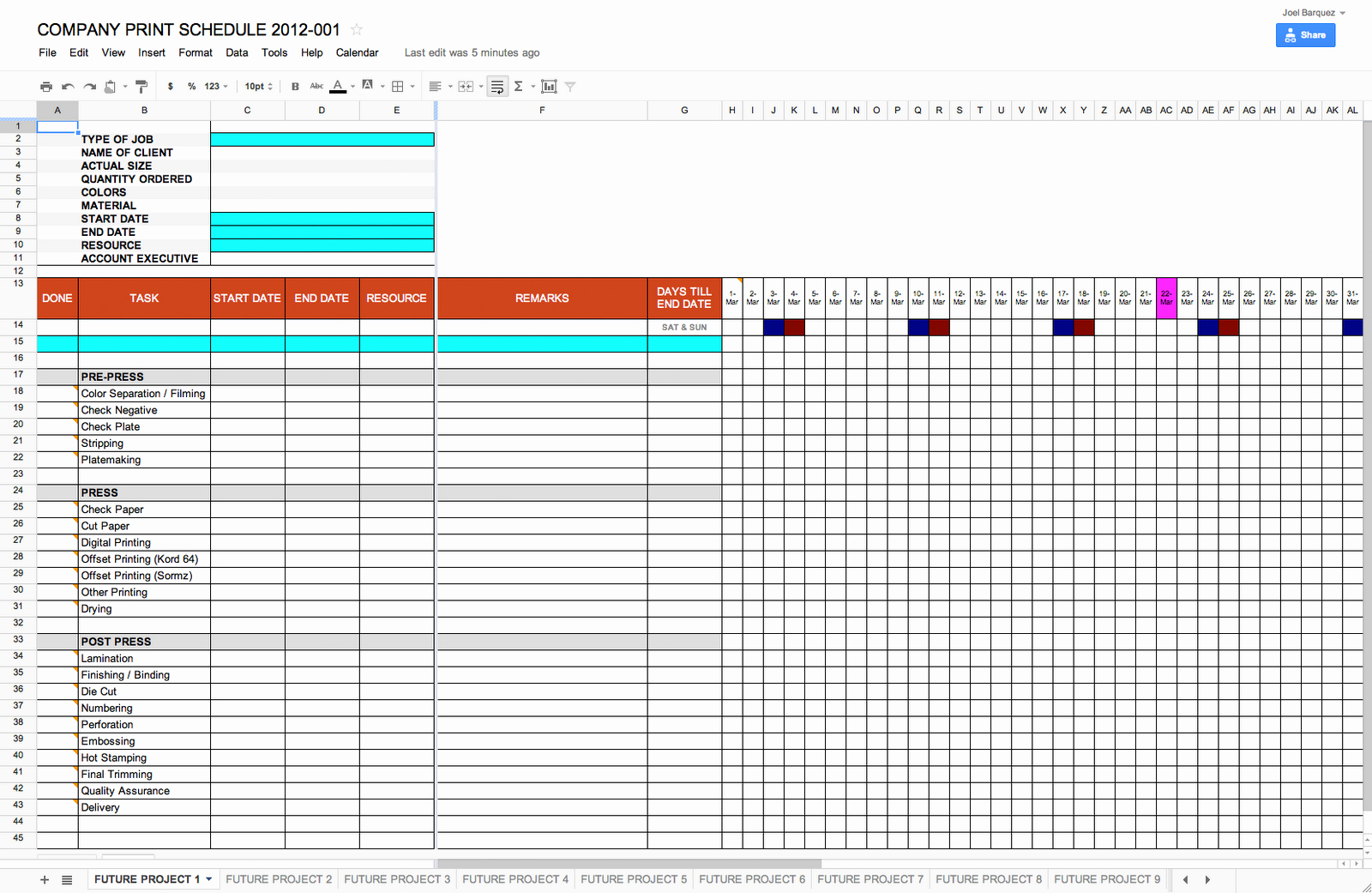 Schedule Template Google Docs
